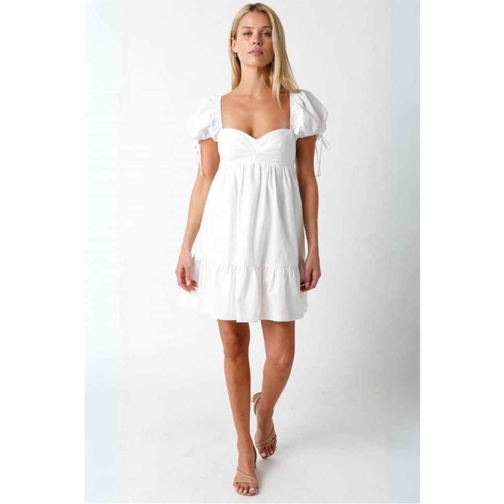 Olivaceous Keely Babydoll Mini Dress White size large